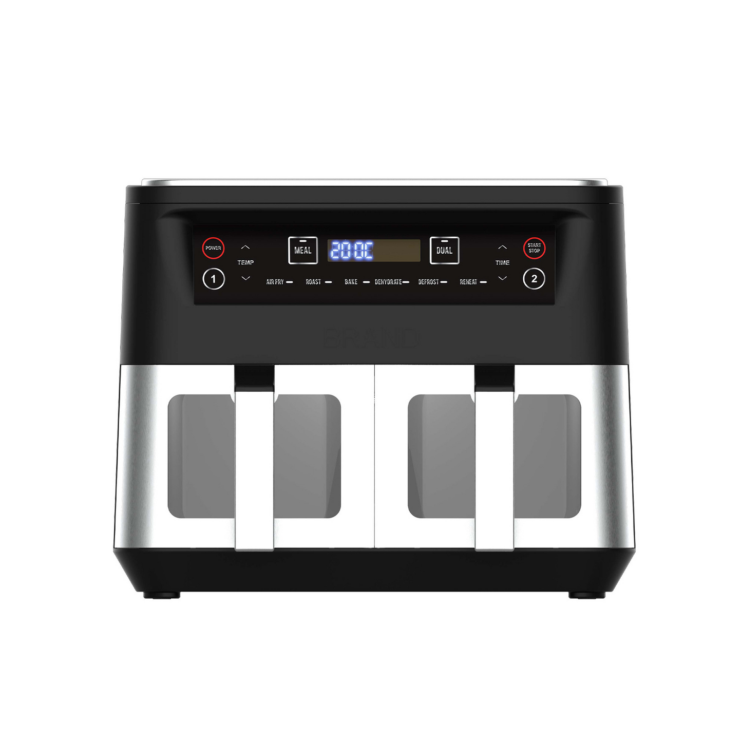 Kitchen Couture Dual View Air Fryer Stainless Steel 10L
