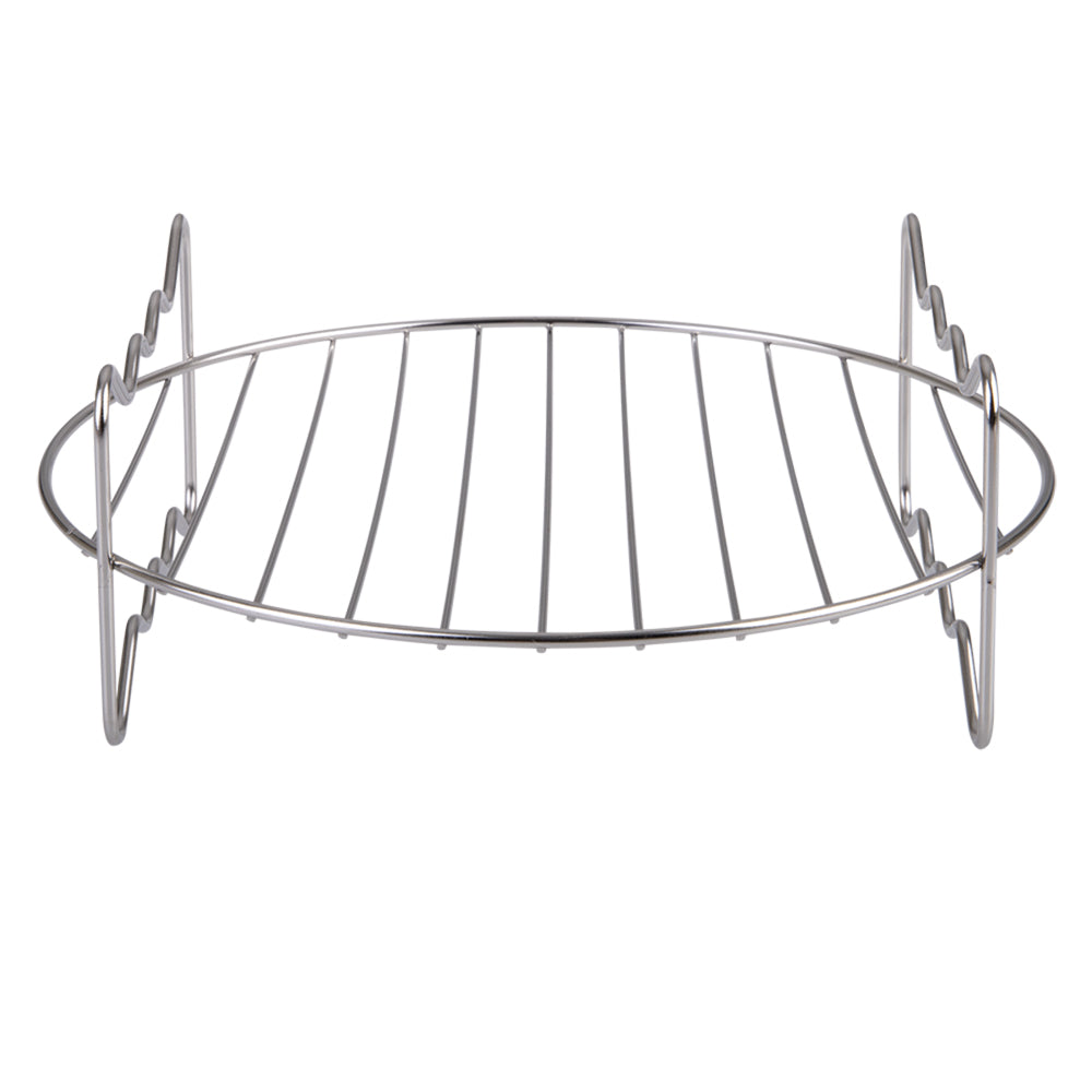 Appetito Stainless Steel Round Dual Level Cooking Air Fryer Rack 22cm (Silver)