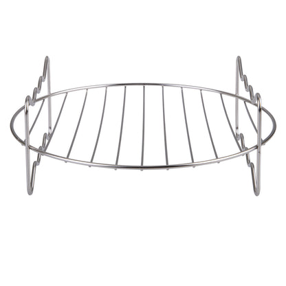 Appetito Stainless Steel Round Dual Level Cooking Air Fryer Rack 22cm (Silver)