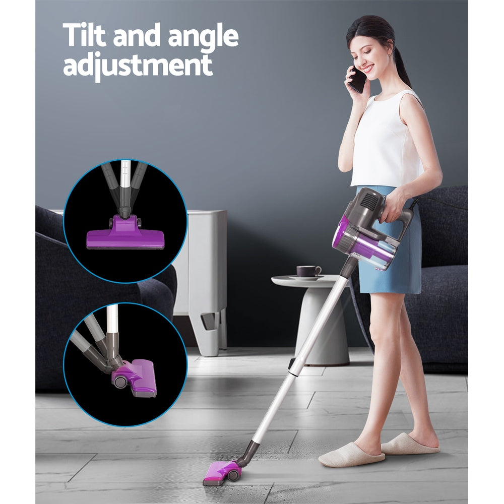 Devanti Stick Vacuum Cleaner Bagless Corded 500W (Purple)