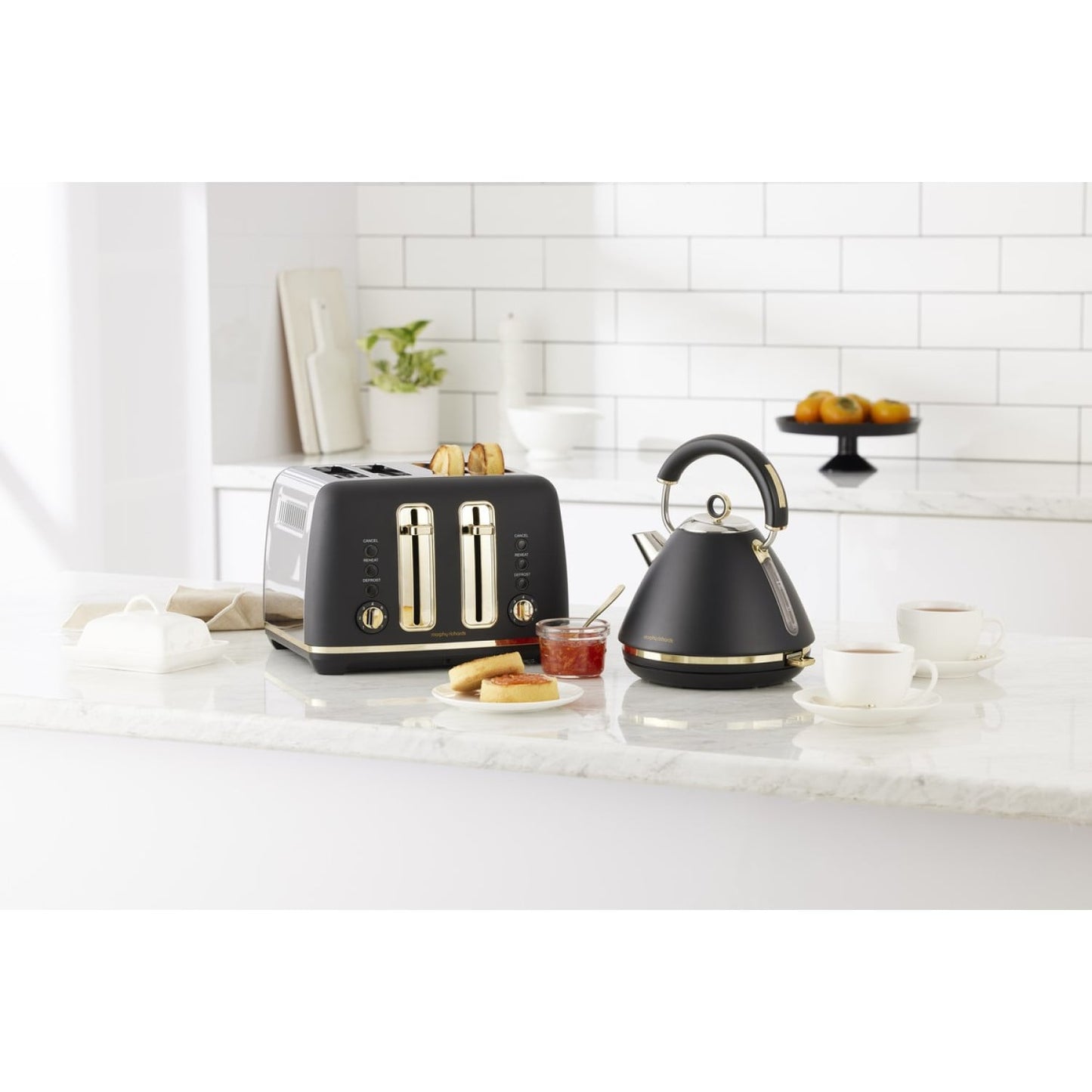Morphy Richards Ascend Soft Gold Black 4 Slice Toaster with Variable Browning