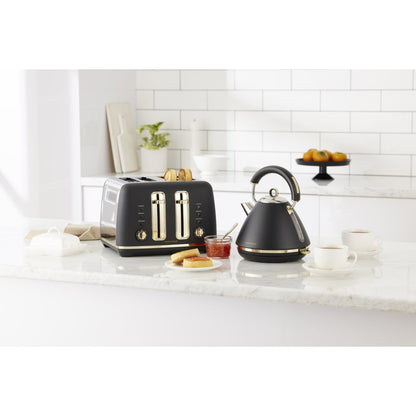 Morphy Richards Ascend Soft Gold Black 4 Slice Toaster with Variable Browning