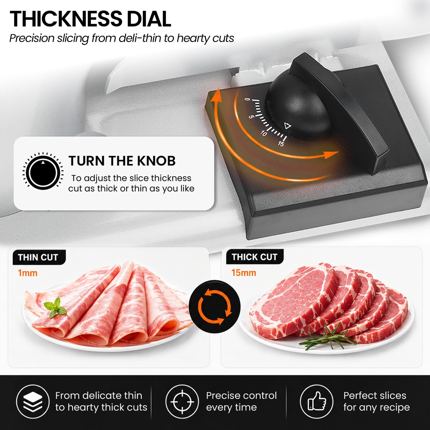 Pronti Electric Deli and Food Slicer 200W with 2 Blades - White