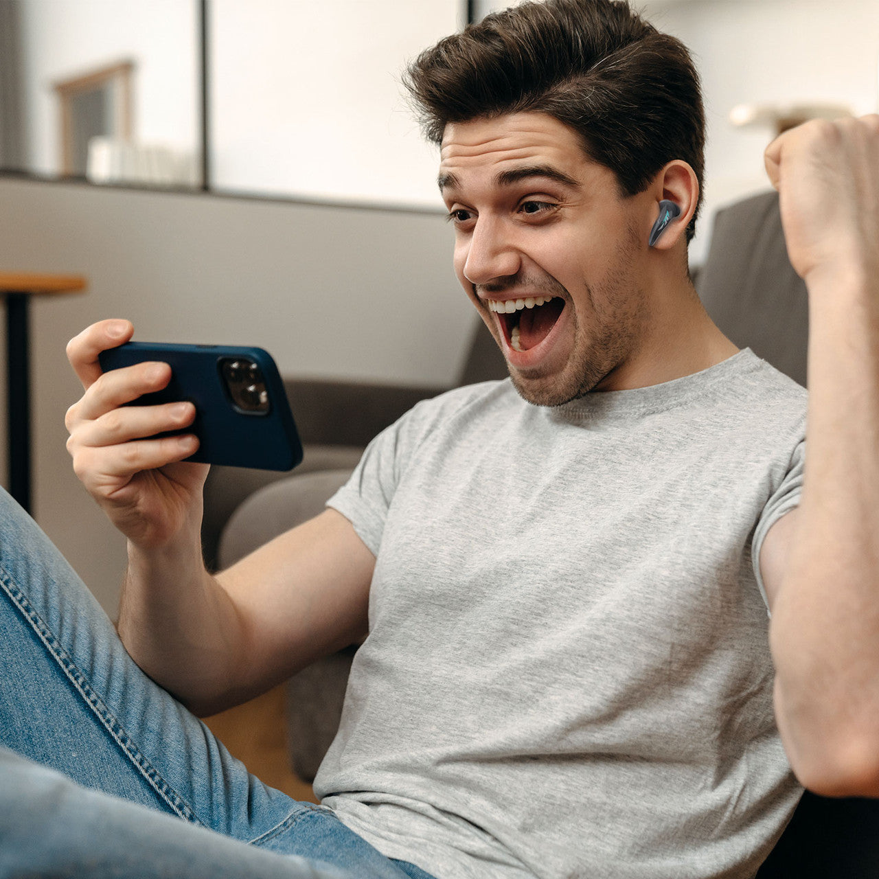 Laser TWS Gaming Earphones with ANC and Low Latency (Black)