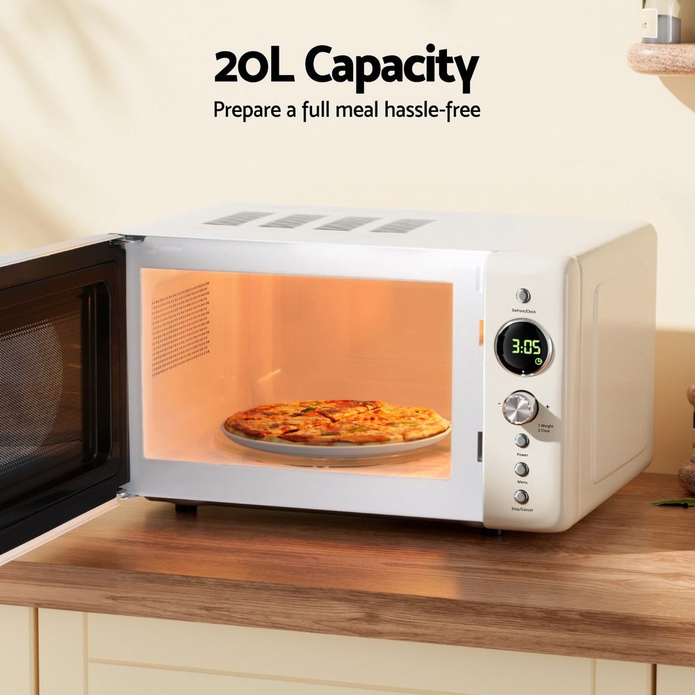 Devanti 20L Microwave Oven 700W (Cream)