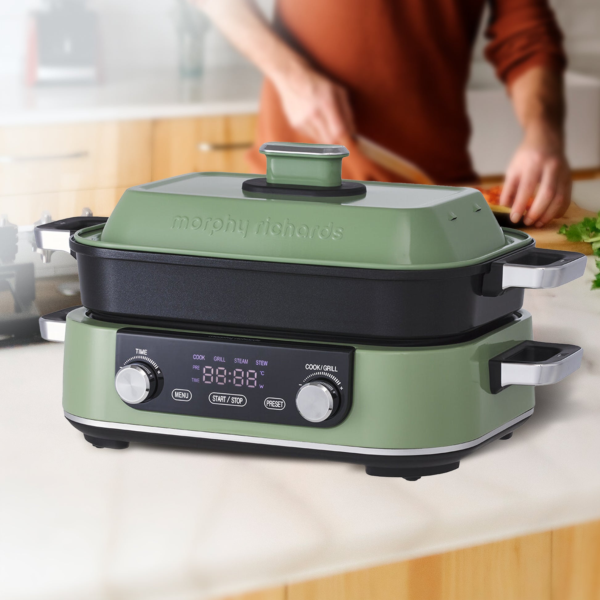 Morphy Richards 3L Non-stick Multifunction Electric Cooker Pan (Green)