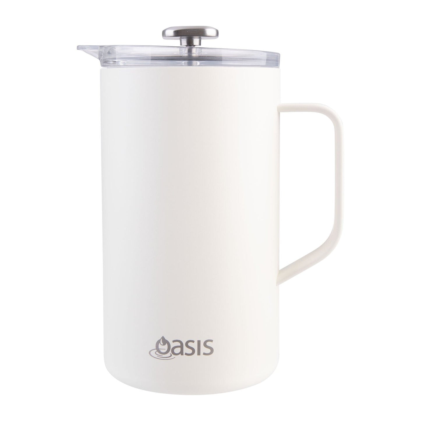 Oasis Stainless Steel Double Wall Insulated Coffee Press - 8 Cup - 1 Litre - Alabaster