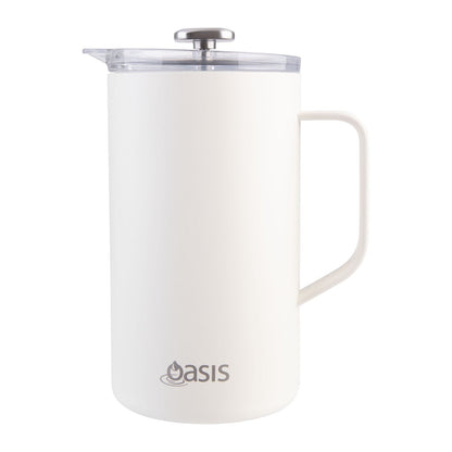 Oasis Stainless Steel Double Wall Insulated Coffee Press - 4 Cup - 600ml (Alabaster)
