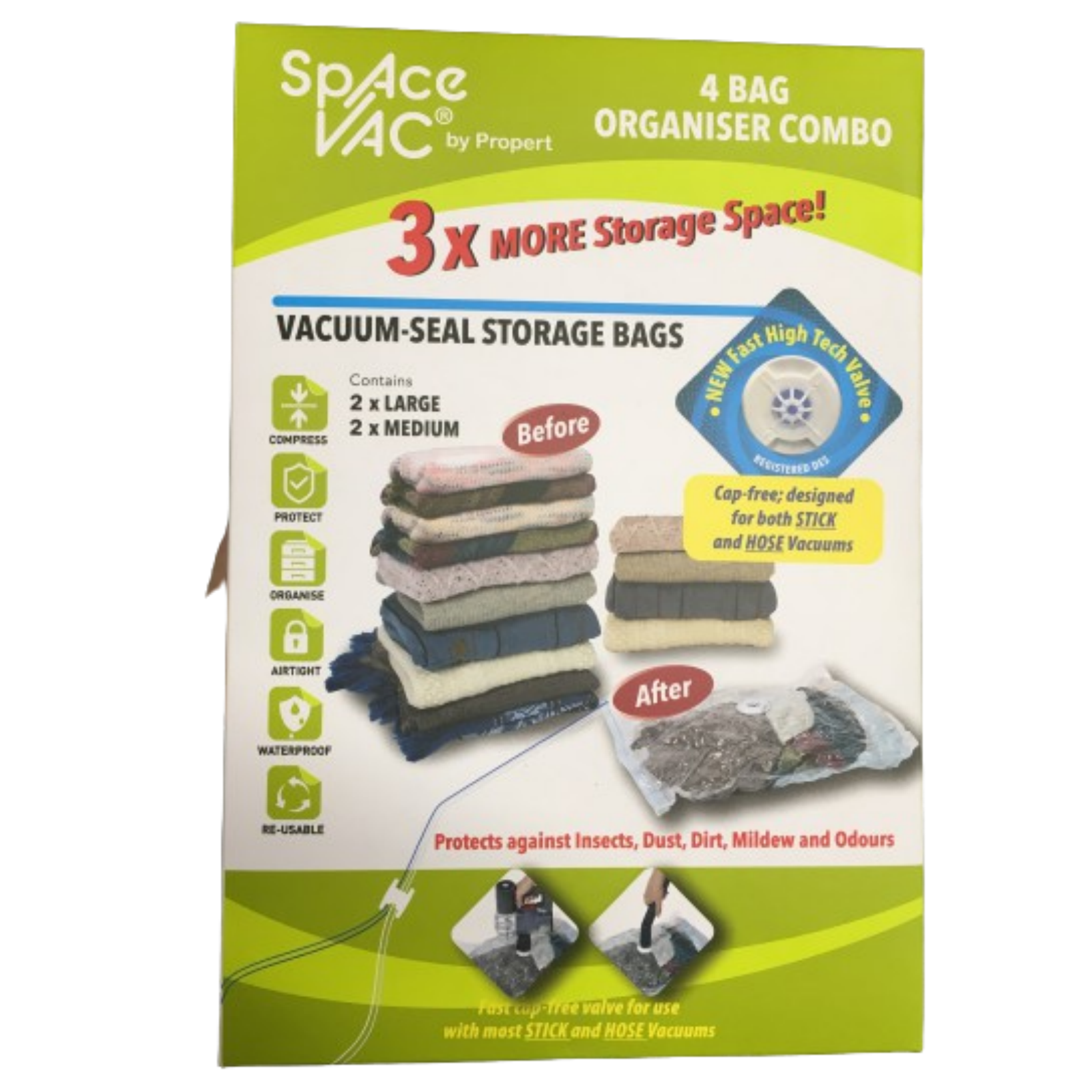 Space Vac Space Saving Vacuum Compression Bag [4 Pack]