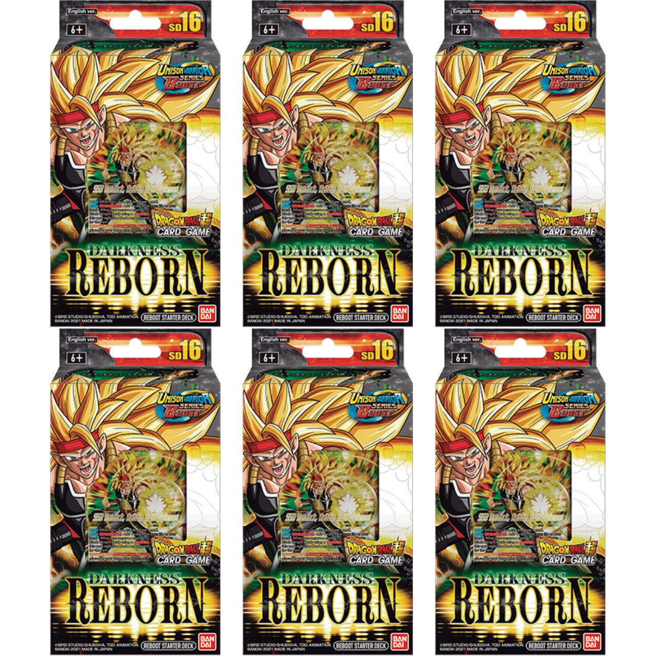 Bandai Dragon Ball Super Card Game: Cross Spirits: Darkness Reborn Starter Deck Display of 6