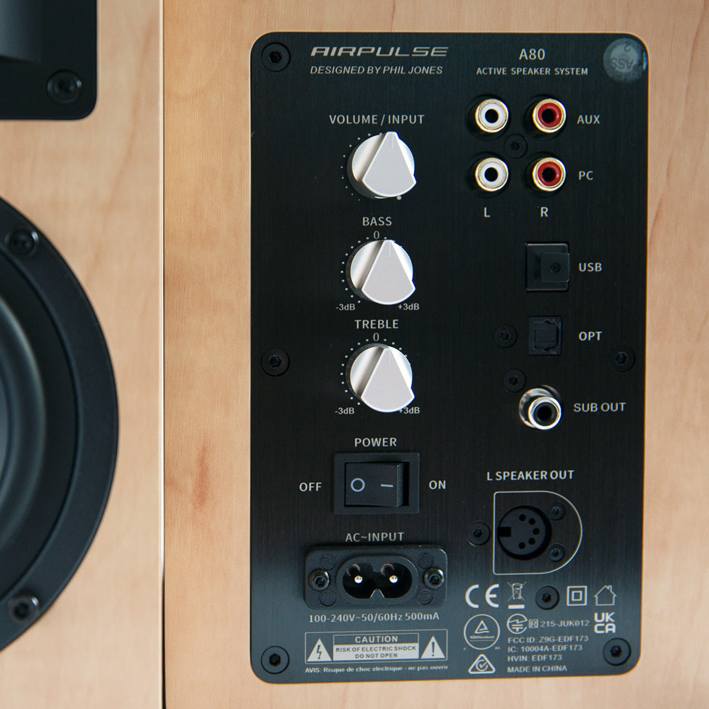 Airpulse A80 Active Bookshelf Speaker System (Pine)