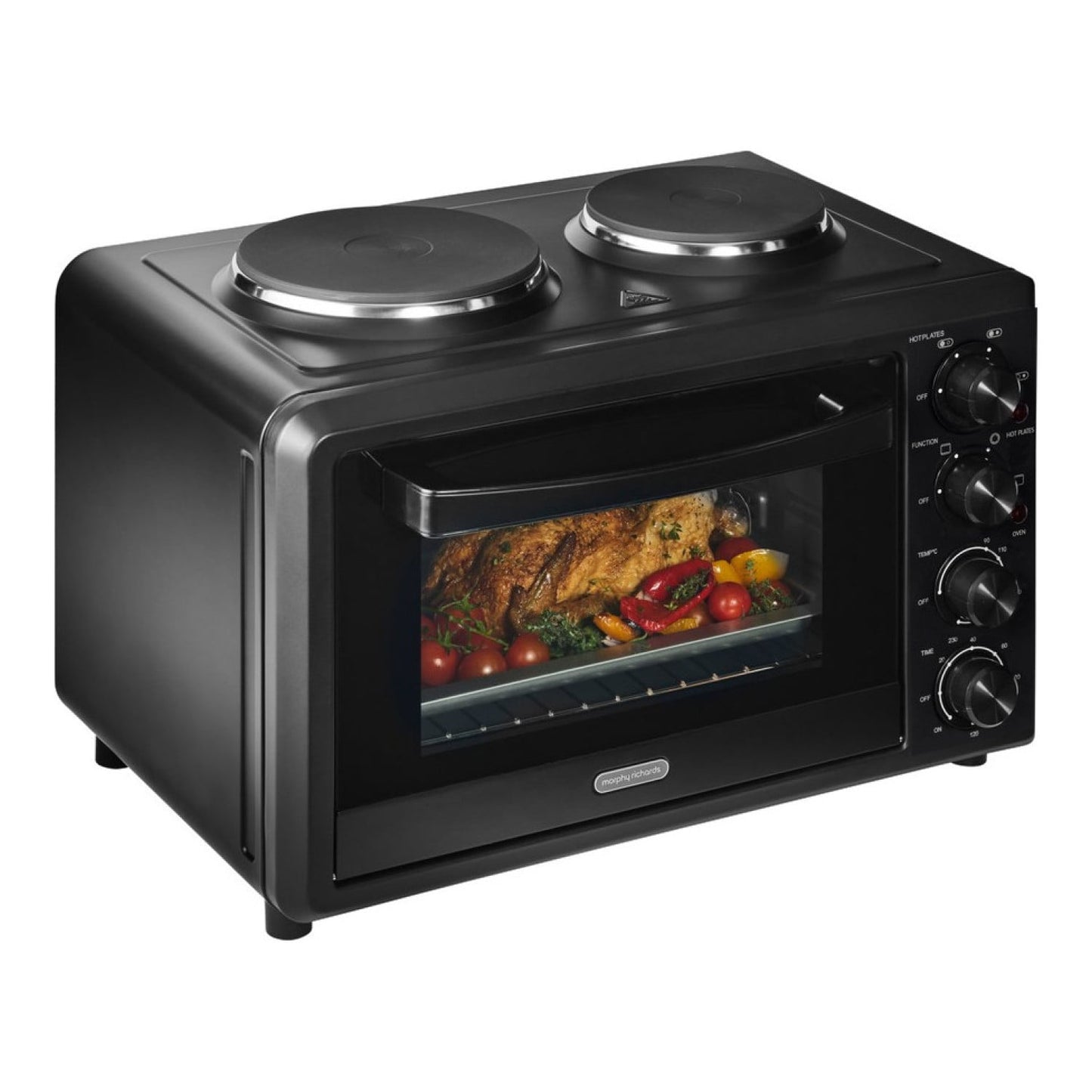 Morphy Richards 32L Black 2-in-1 Benchtop Convection Oven with Hot Plates