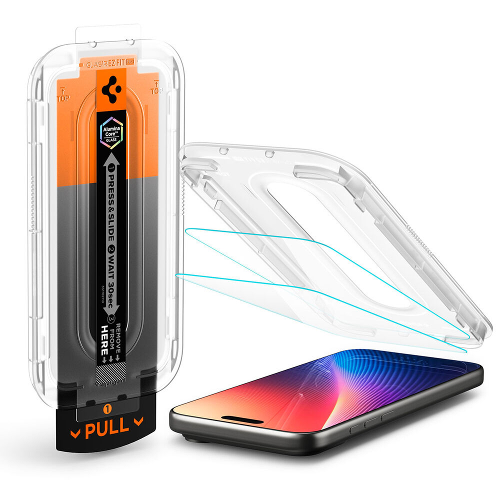 Spigen Apple iPhone 17 Pro GLAS.tR EZ Fit Pro 2PCS Glass Screen Protector - Clear