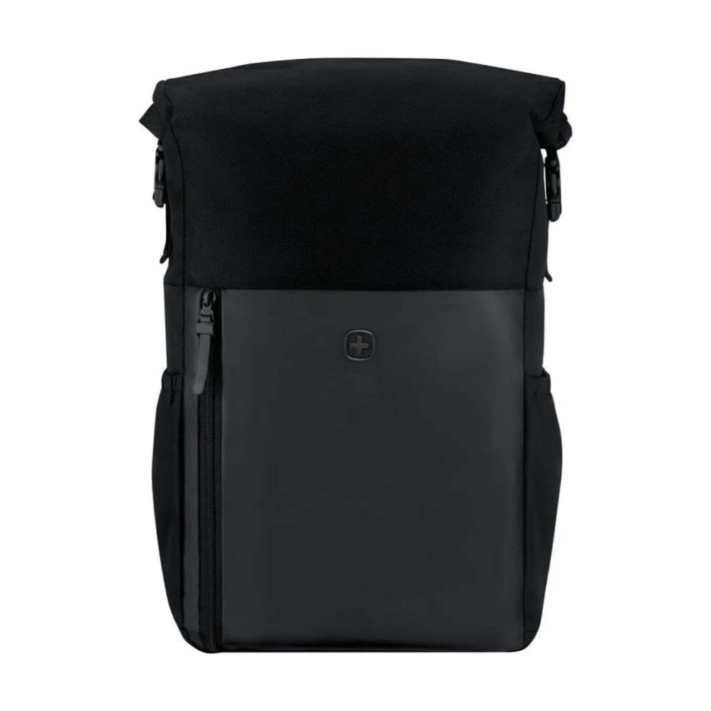 Wenger UrbanOne Roll-Top Laptop Recycled PET Polyester Backpack Black 15.6in