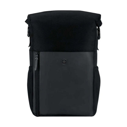 Wenger UrbanOne Roll-Top Laptop Recycled PET Polyester Backpack Black 15.6in
