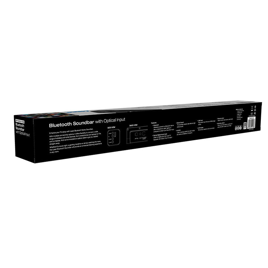 Laser Bluetooth Stereo Soundbar with LCD Display (Black)