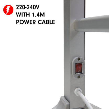 Pronti 100W Electric Heated Wall Mounted Towel Rack (Silver)