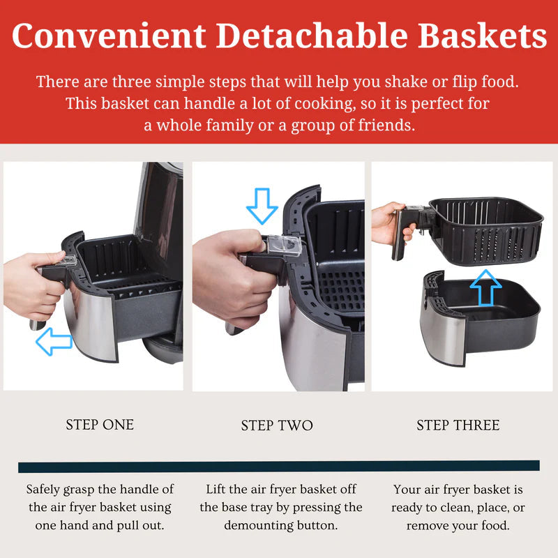 AUSPURE Air Fryer Replacement Basket for 5.5L Aus-Fry550