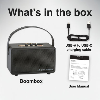 SoundTec Bluetooth Retro Boombox Speaker (Black)