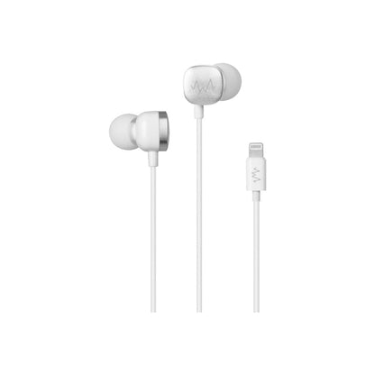 Wave Corded In-Ear Headphones for iPhone 14 Pro Max/iPad (White)