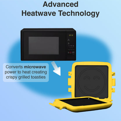 Laser Microwave Toastie Maker with Smiley Face (Yellow)