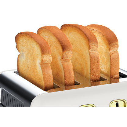 Morphy Richards Ascend Soft Gold White 4 Slice Toaster with Variable Browning