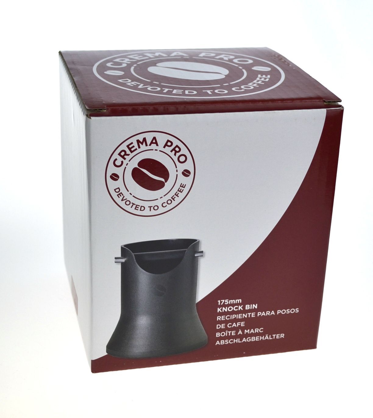 Crema Pro 175mm Coffee Knock Bin (Black)