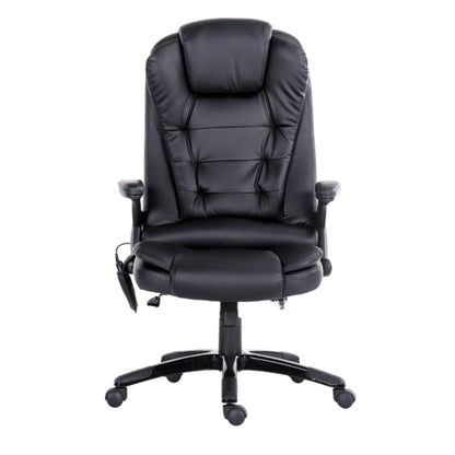 Artiss 8 Point Massage Office Chair Heated Seat Recliner PU (Black)