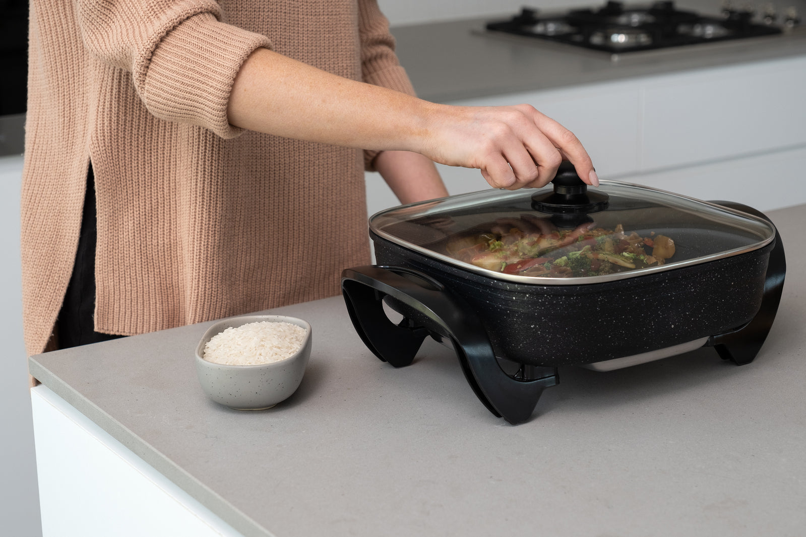 Healthy Choice 7.2L Capacity Non-Stick Stone Electric Fry Pan