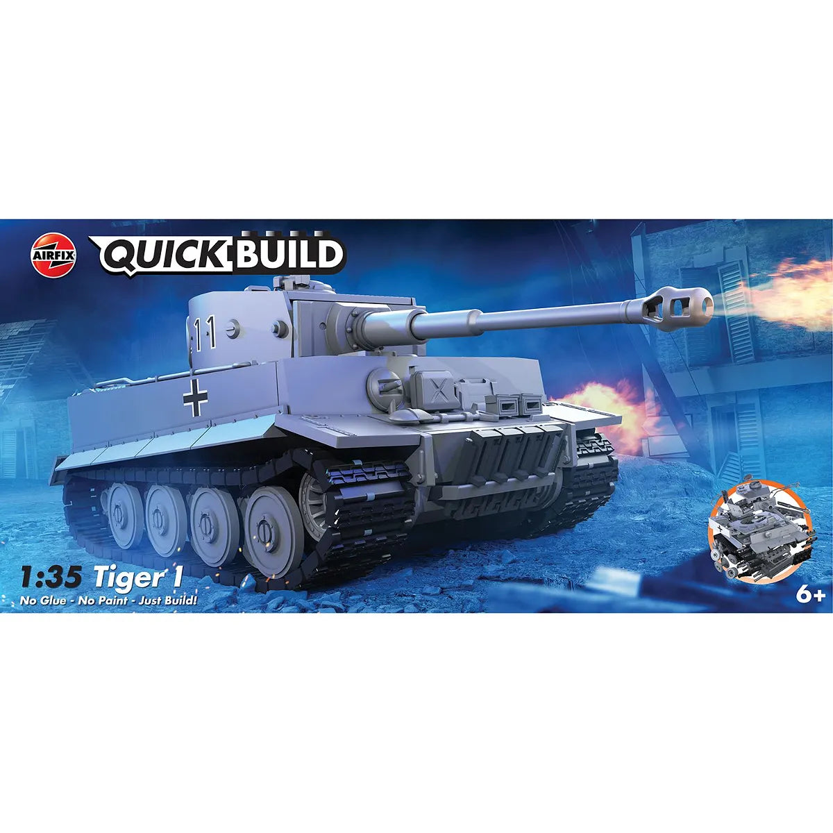 Airfix 1/35 Quickbuild Tiger 1 Tank Scaled Plastic Model Kit