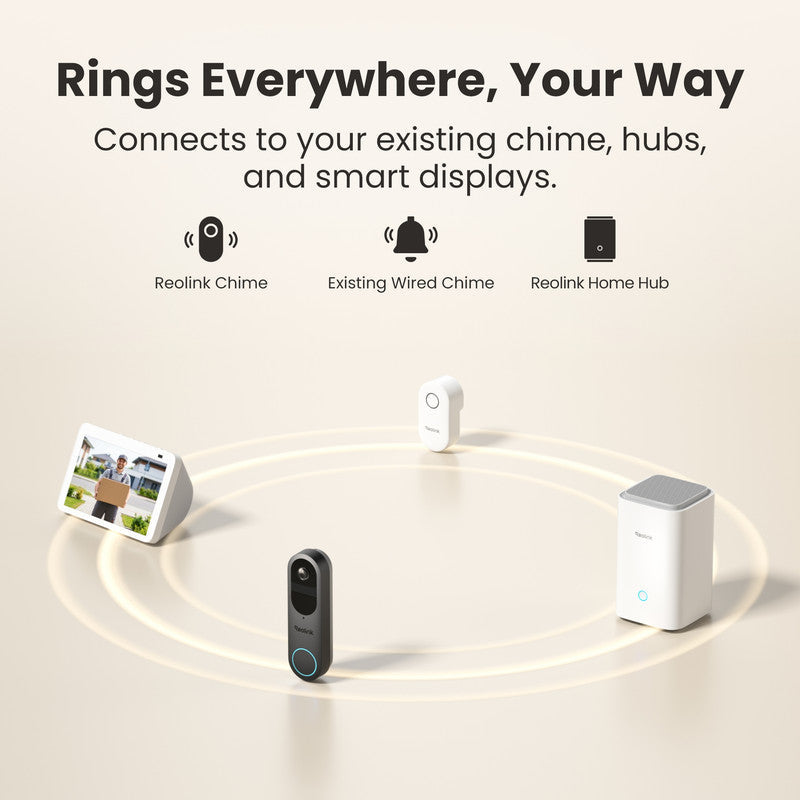 Reolink 2K 4MP Battery Video Doorbell Smart Detection Chime Black