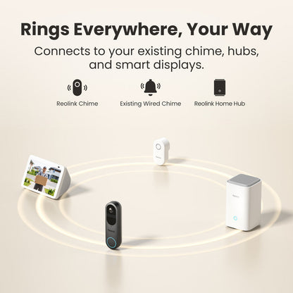 Reolink 2K 4MP Battery Video Doorbell Smart Detection Chime Black