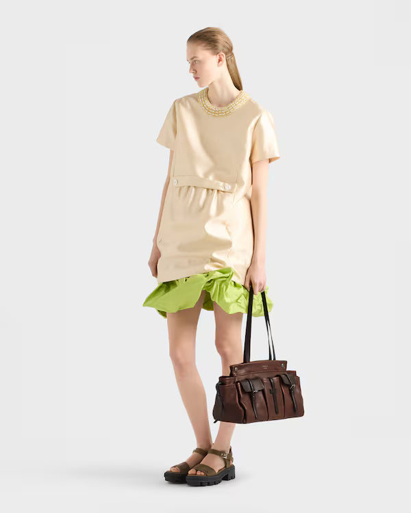Prada Route large leather tote bag
