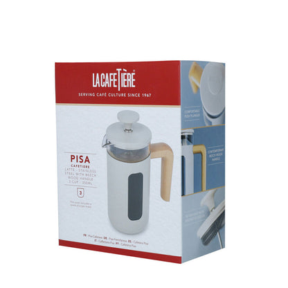 La Cafetiere Pisa 3-Cup 350ml Stainless Steel/Glass French Press (Latte)