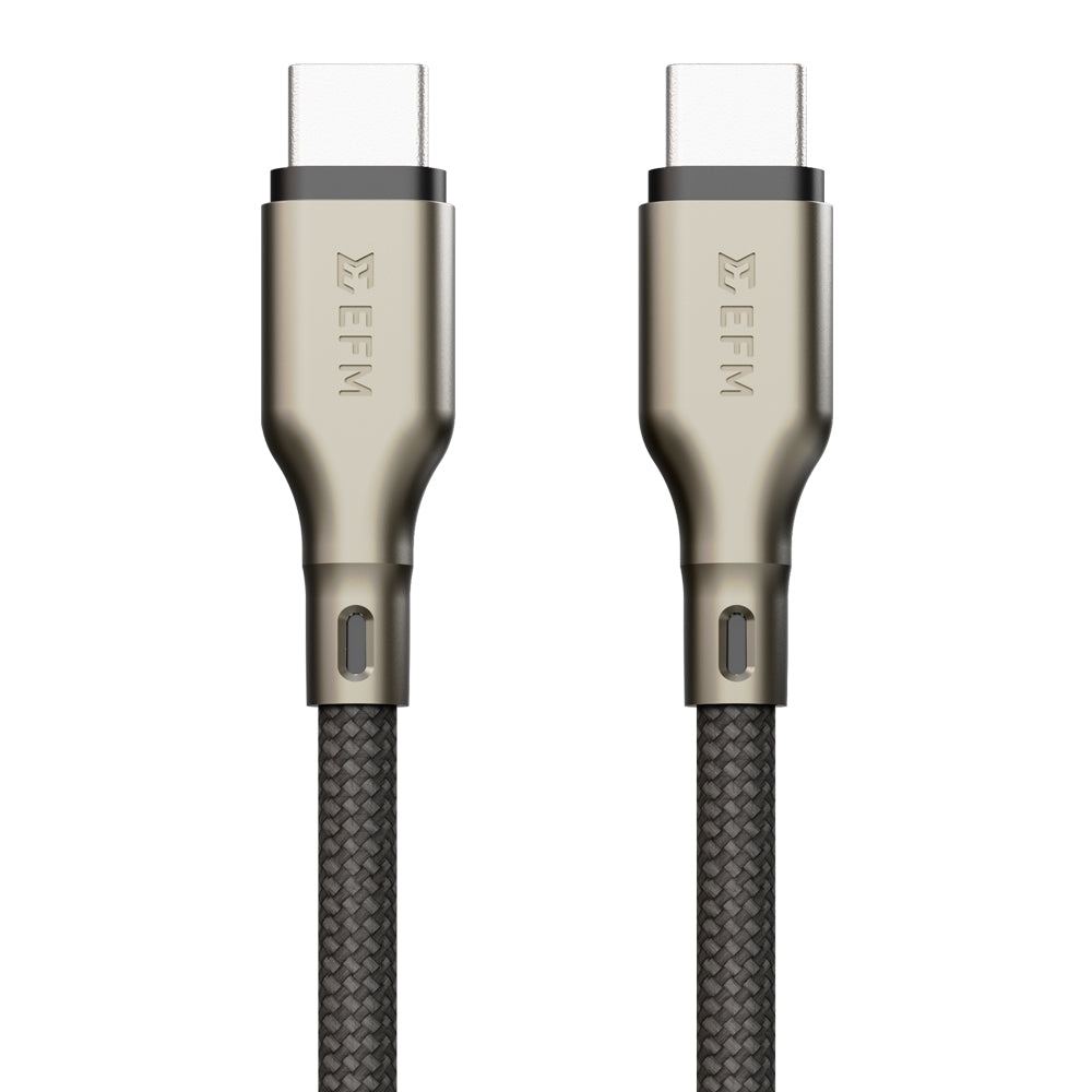 EFM 140W Pro Power and Data USB-C Cable - With 2M Braided Cable - Black