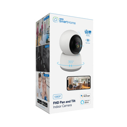 Laser Full HD Indoor Camera with Pan, Tilt & Two-Way Audio (Black)