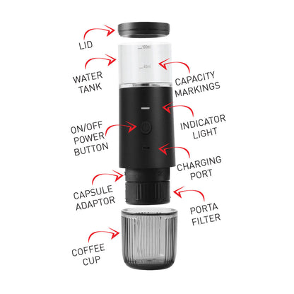 Avanti Apex Portable Espresso Coffee Maker With Heating Function