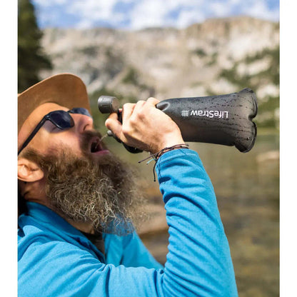 LifeStraw Peak 1L Collapsible Squeeze Bottle with Filter Dark Grey