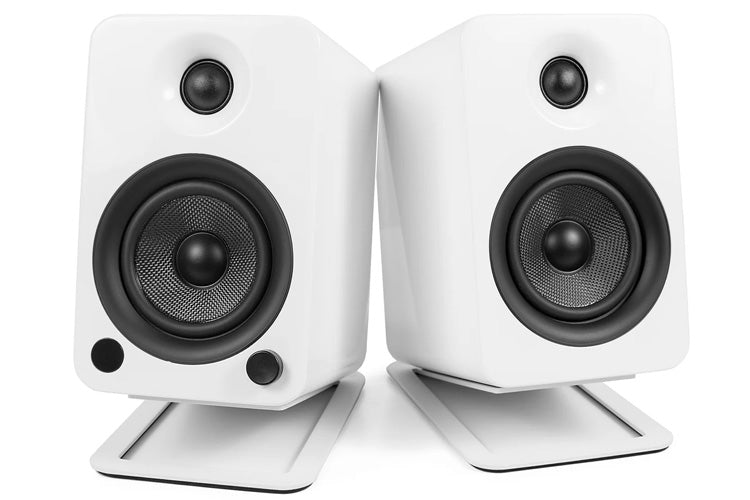 Kanto S4 Angled Desktop Speaker Stands for Midsize Speakers Pair (White)
