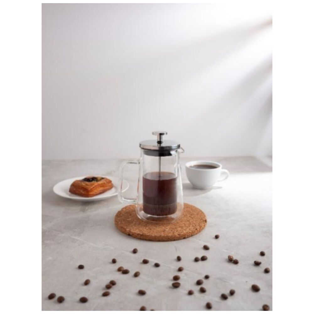 Euroline Double Wall Glass Coffee & Tea Plunger French Press Maker 350ml