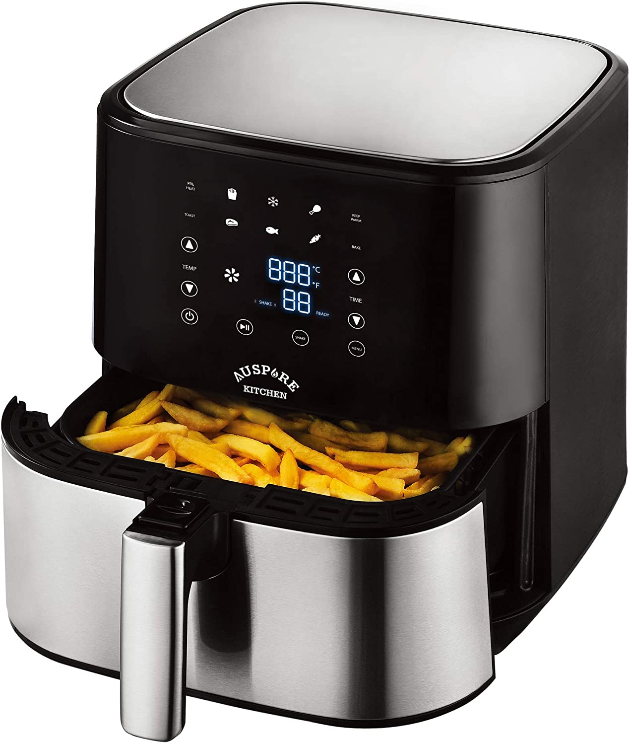 AUSPURE Air Fryer 5.5L Premium Digital, 100 Recipes, Nonstick Basket