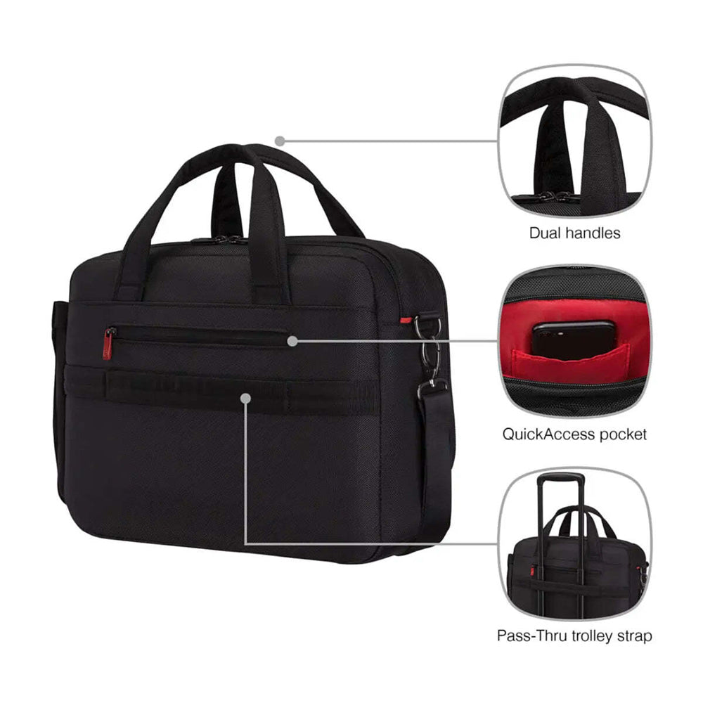 Wenger Icons Meteor 16" - 17" Laptop Brief with Tablet Pocket - Black
