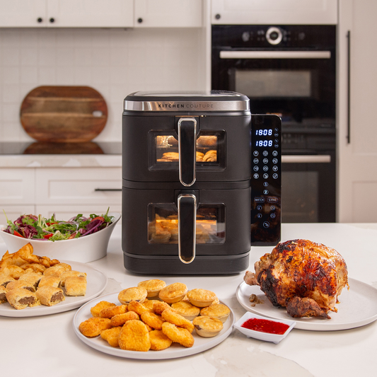 Kitchen Couture Clear View Vertex Dual Draw Air Fryer Black 11L