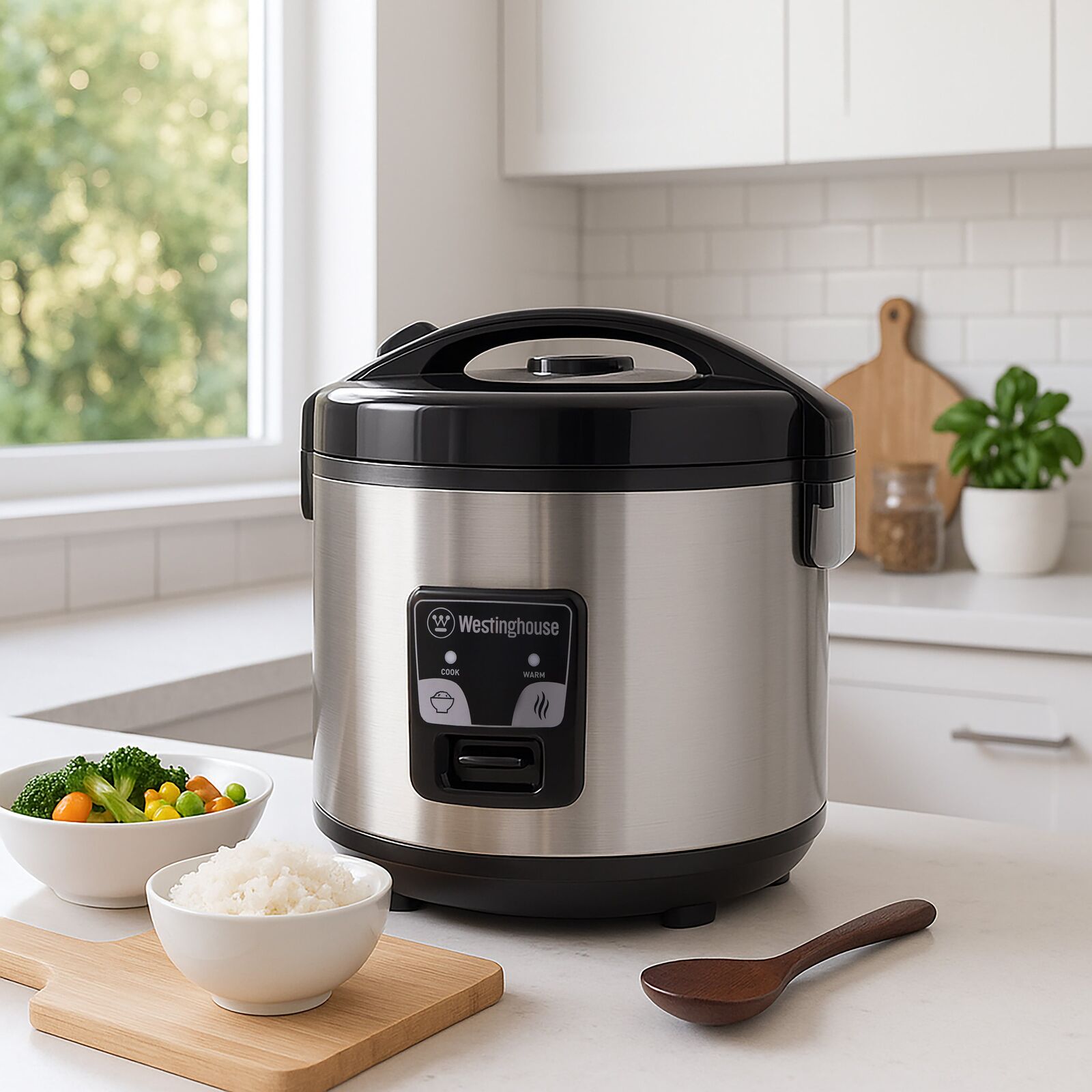 Westinghouse 10 Cup Rice Cooker Stainless Steel & Steamer