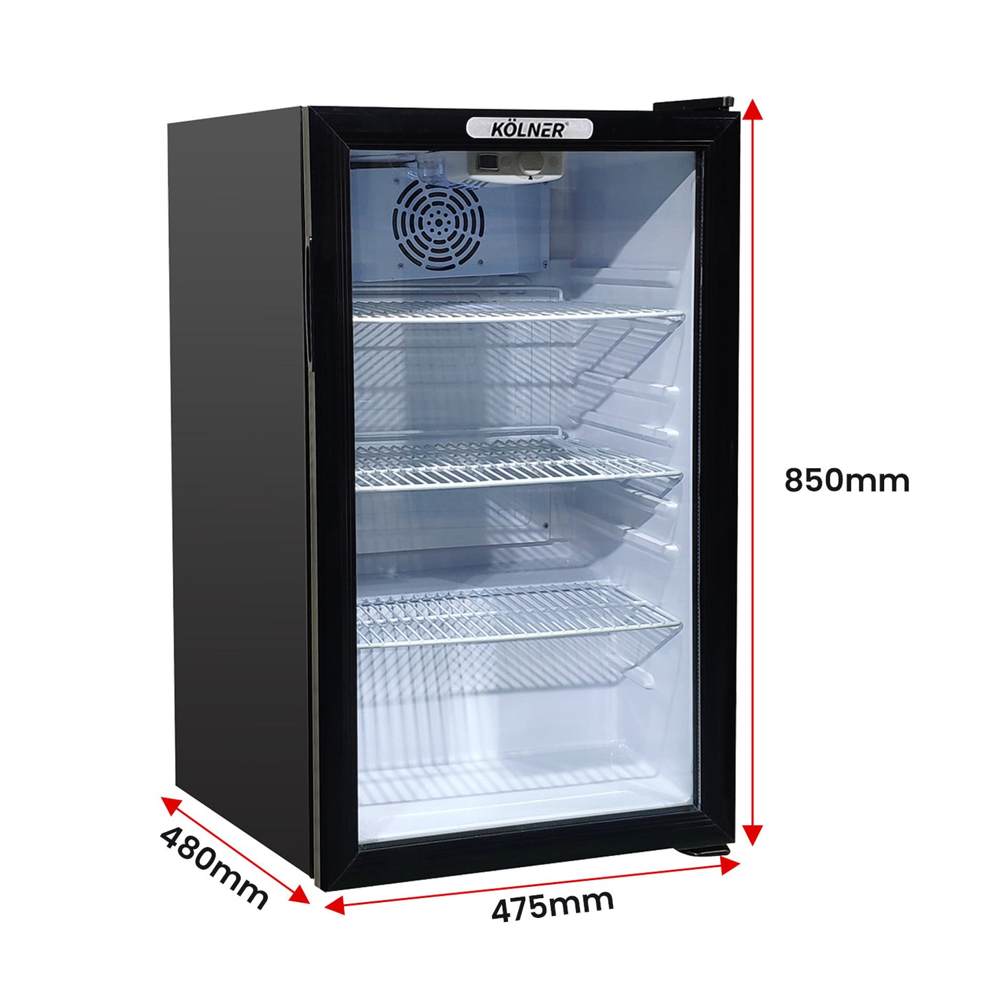 Kolner Glass Door Mini Bar Fridge 100L
