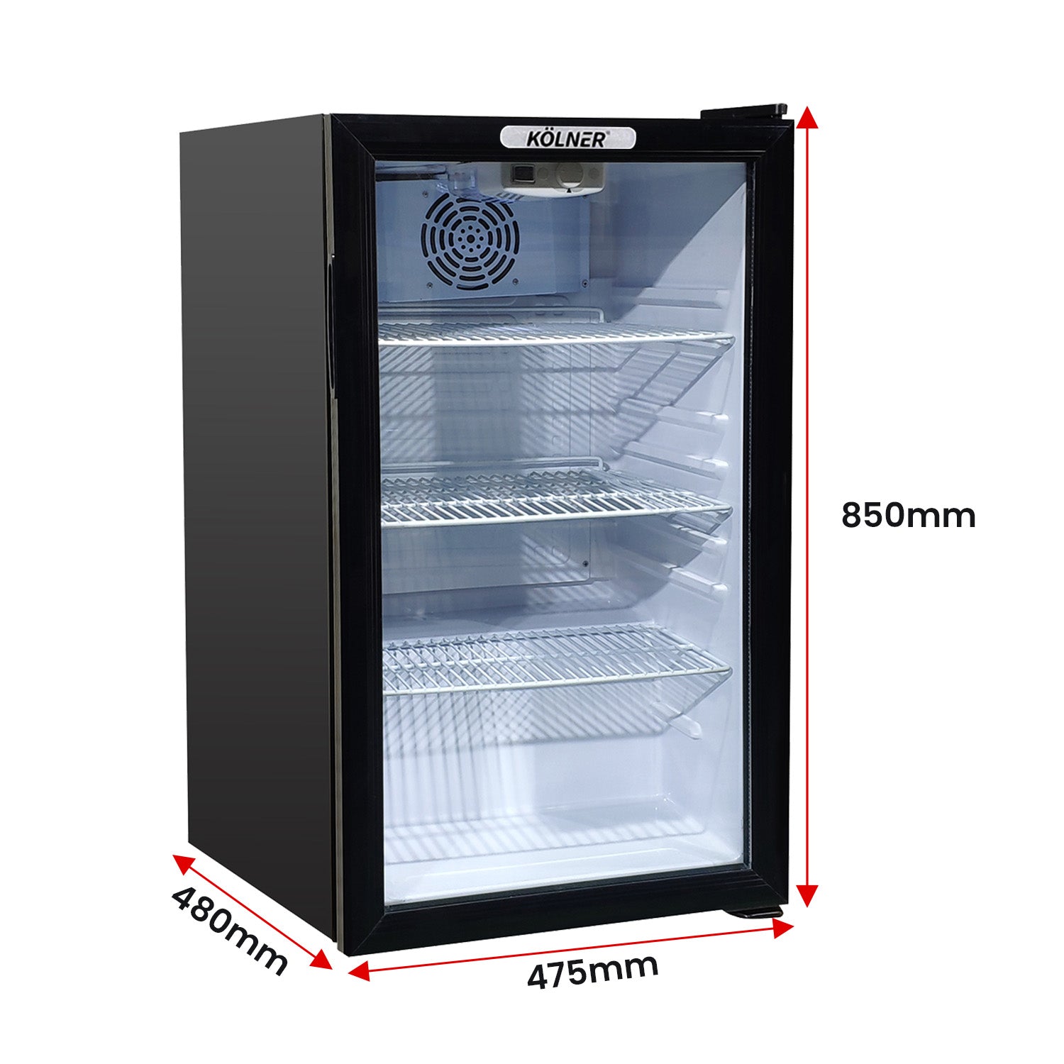 Kolner Glass Door Mini Bar Fridge 100L