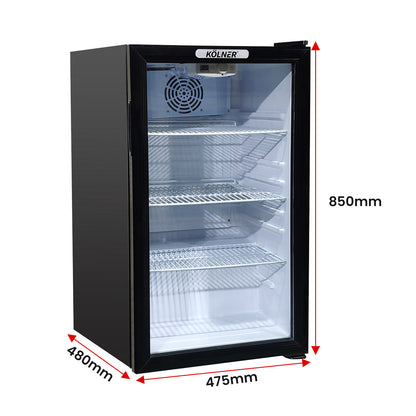 Kolner Glass Door Mini Bar Fridge 100L