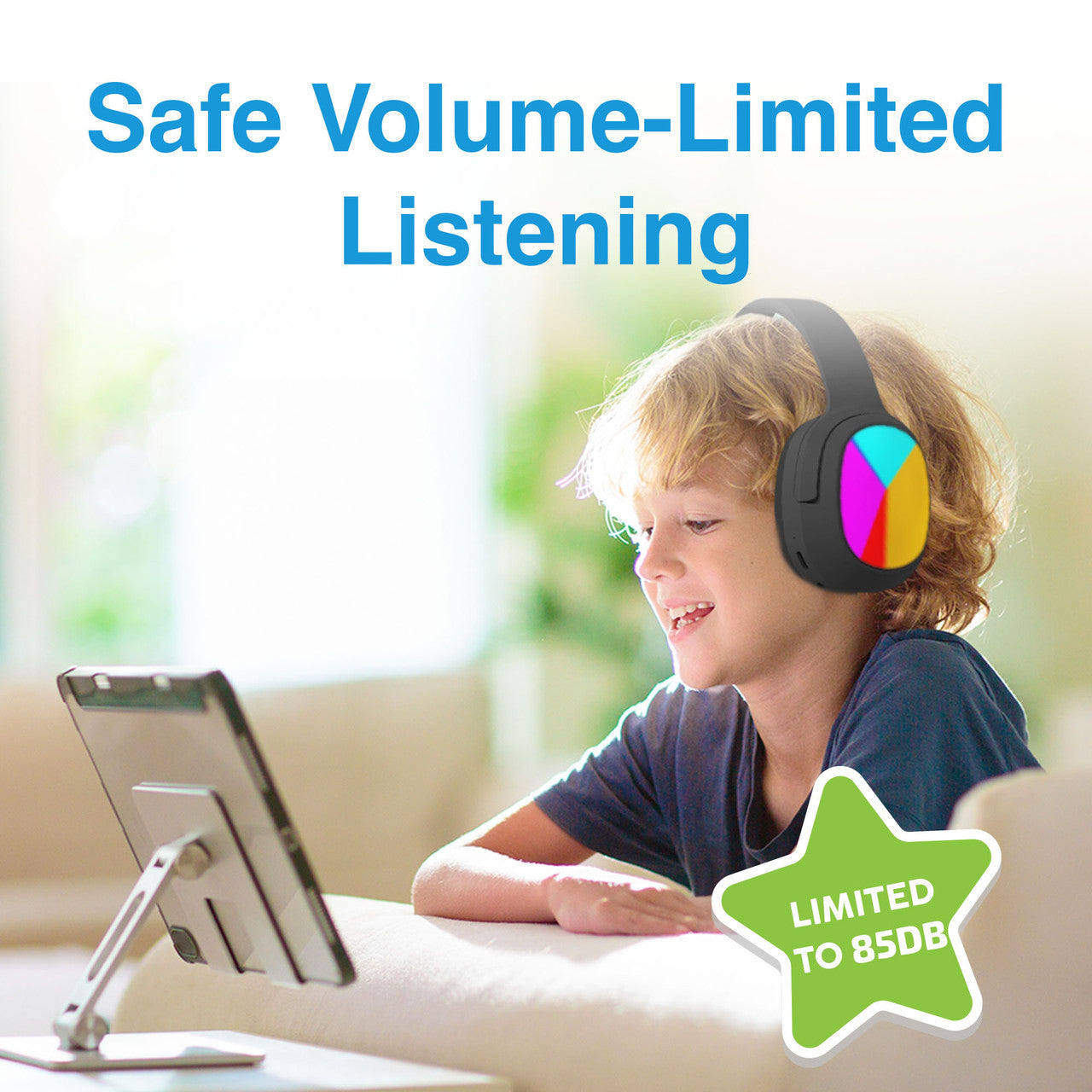 Laser Kids Wireless Headphones – Volume Limited (Black)