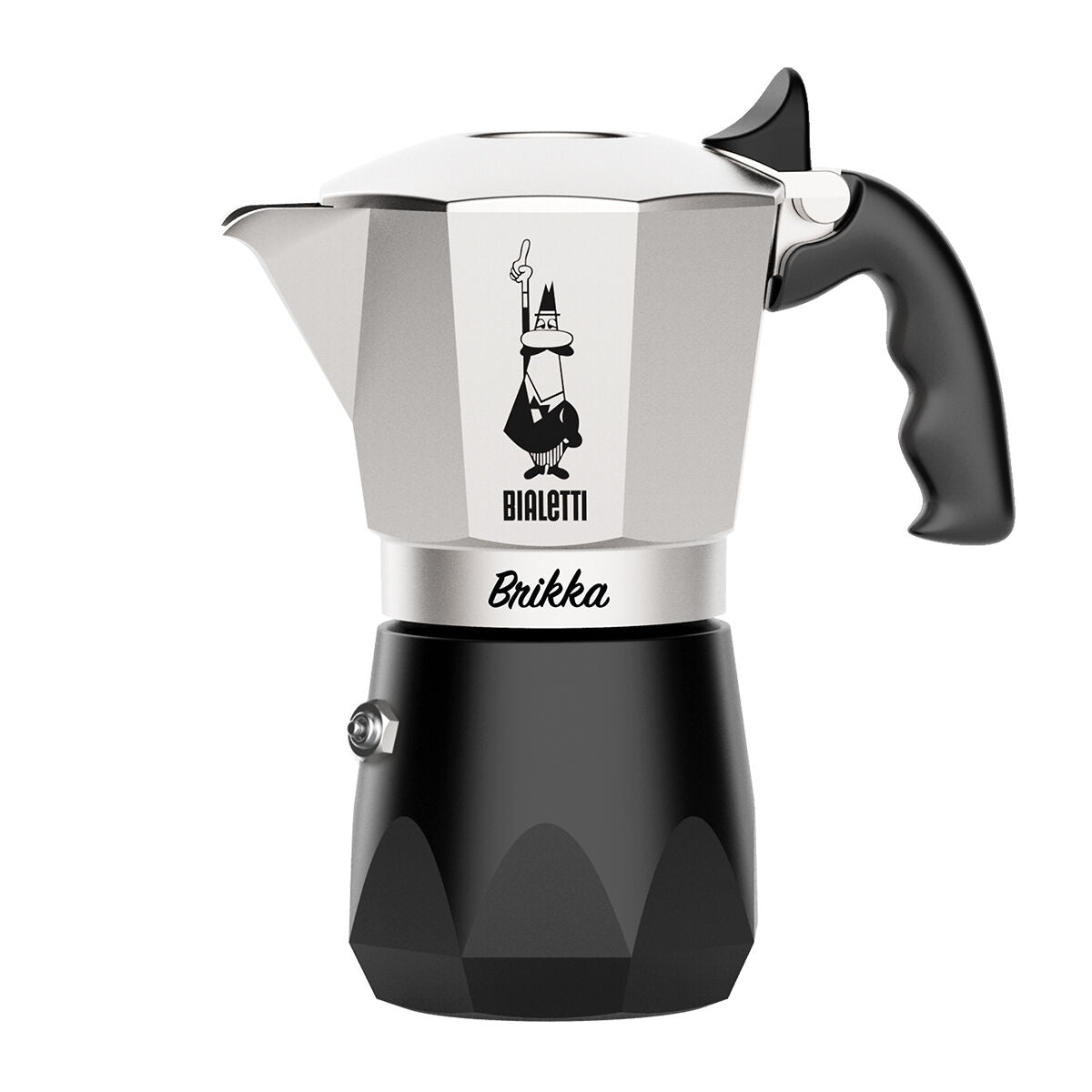 Bialetti Brikka 4 Cup Espresso Coffee Maker - Silver and Black