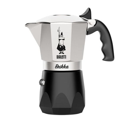 Bialetti Brikka 4 Cup Espresso Coffee Maker - Silver and Black